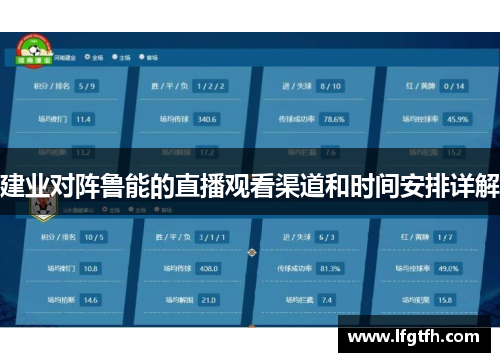 建业对阵鲁能的直播观看渠道和时间安排详解